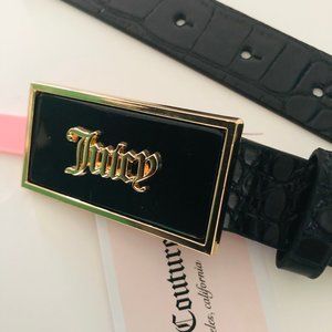 JUICY COUTURE Classic Blk Signature Logo Belt L/XL